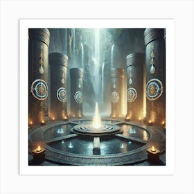 Cascade Sovereignty Temple Of Serenity Art Print