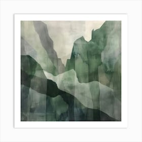 Japanese Watercolour Of Mount Haguro 3 Art Print