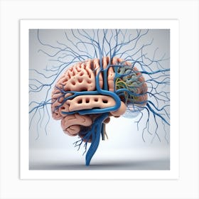 Brain With Blood Vessels 4 Art Print