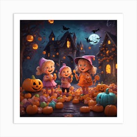 Halloween Pumpkins 2 Art Print