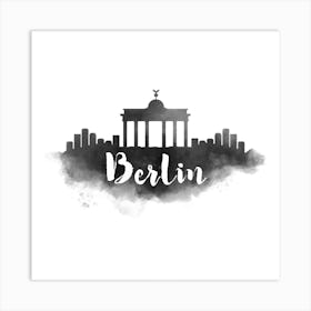 Watercolor Berlin Skyline Art Print