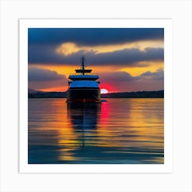 Sunset On A Boat 27 Art Print