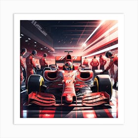 Racing card pit stop Created by using Imagine AI Art Art Print