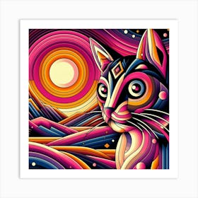 Figaro Low Poly Cat Art Print