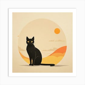 Cat In The Desert Art Print