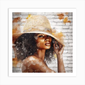 Portrait Of A Woman In A Hat Art Print