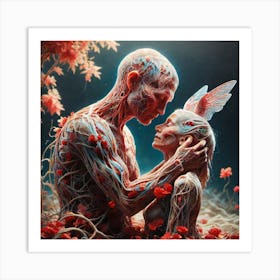 Man And A Woman Hugging Art Print