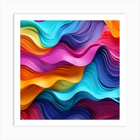 Colorful Paper Wavy Background Art Print