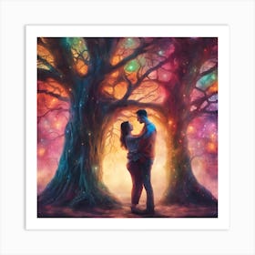 Couple In The Forest Art Print