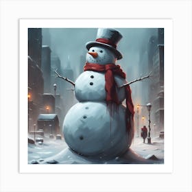 The Apocalyptic Snowman Art Print