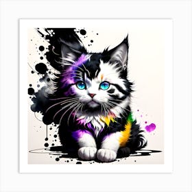 Cat Painting 3 Art Print