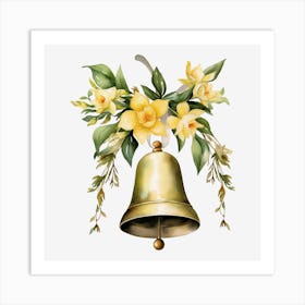 Bell With Yellow Flowers Art Print