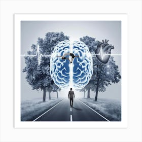 A Conceptual Image Of A Brain With A Per Bycgfrrrqmgkr9naa4wawg Lm1cmnohsmibic8x0saf Q Art Print