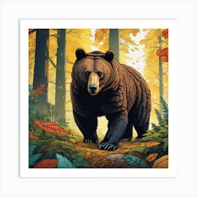 Bear In The Forest 33 Art Print