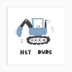 Cute Funny Digger 2 Art Print