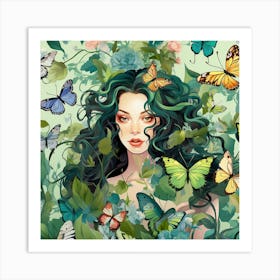 Butterfly Girl 11 Art Print