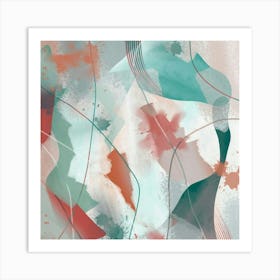 Abstract Dancing Lines Square Art Print