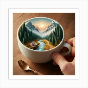 3d Latte Art 1 Art Print