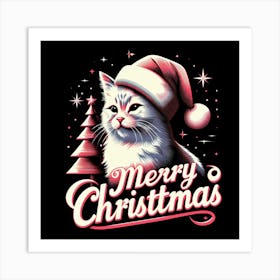 Merry Christmas Cat 5 Art Print