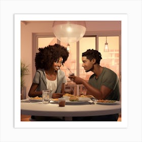 Two Realistic Black Couples Two Black Men Curly A C834be8f F607 49f2 8398 E41a54a1895c Art Print