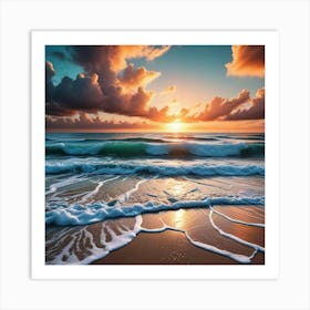 Sunrise At The Beach 1 Art Print