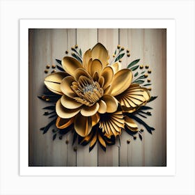 Golden rose Art Print