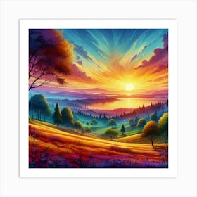 Sunset Landscape Art Print