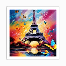 Paris With Butterflies 135 Art Print