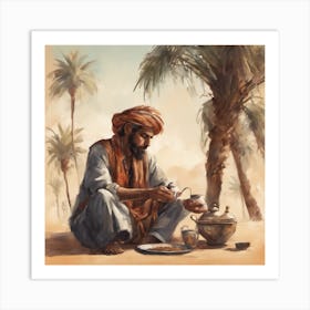 Man In The Moroccan Desert Art Print