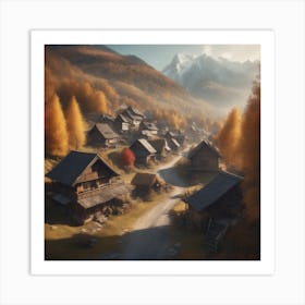 Village In Autumn 8 Art Print