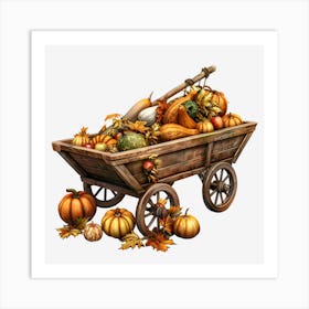 Thanksgiving Wagon Art Print