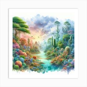 Cactus Desert Art Print