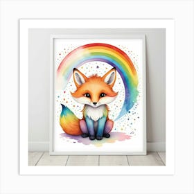 Default Rainbow Fox Nursery Art 0 Art Print