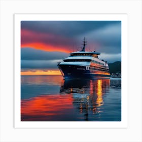 Sunset Cruise Ship 24 Art Print