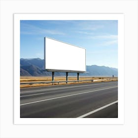 Mock Up Blank Billboard Roadside Advertising Large Outdoor Customizable Template Unprinted (21) Art Print