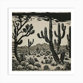 Cactus In The Desert Art Print