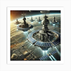 Orbital Defense Stations Converted Art Print