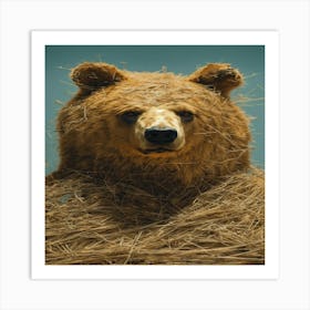 Bear In Hay 1 Art Print