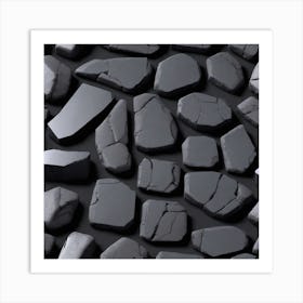 Black And White Rocks Art Print