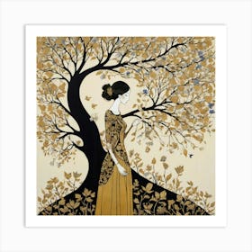 Woman Under A Tree Art Print