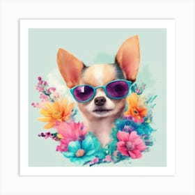 Default A Detailed Illustration A Chihuahua Wearing Trendy Sun 0 E6ad8bf8 85a2 4182 Ad00 45537329d728 1 Art Print