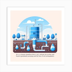 Illustration Of A Water Treatment Plant 1 Art Print