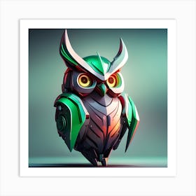 Robot Owl Art Print