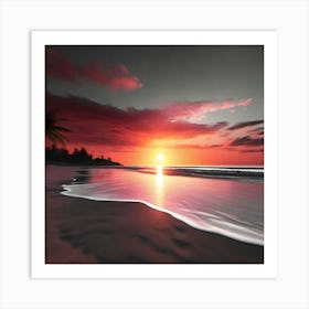 Sunset On The Beach 22 Art Print