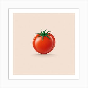 Tomato On A Beige Background Art Print