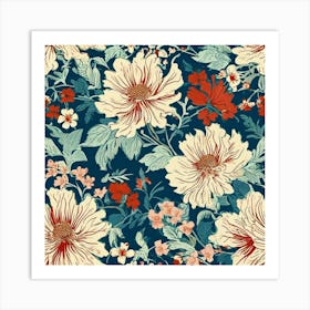 Floral Pattern, Ruffled Hem And Floral Liberty Print Pattern 1 Art Print