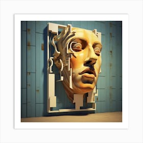 Abstract Head Sculpture Art Print