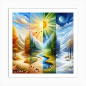 Four Seasons Painting Art Print