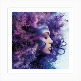 Space Portrait Of A Woman Art Print