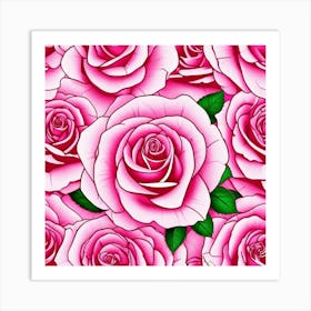 Pink Roses 9 Art Print